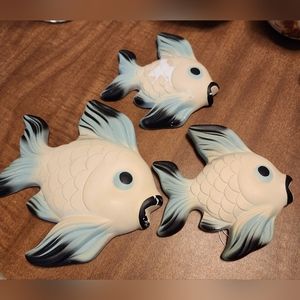 Set of 3 Miller Studio Chalkware Fish 1960